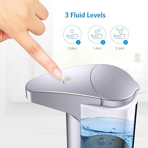 Miniatura 3 de AMIR Dispensador de jabón automático sin contacto de 12.5 onzas, dispensador automático de jabón líquido para manos a pilas, volumen ajustable,