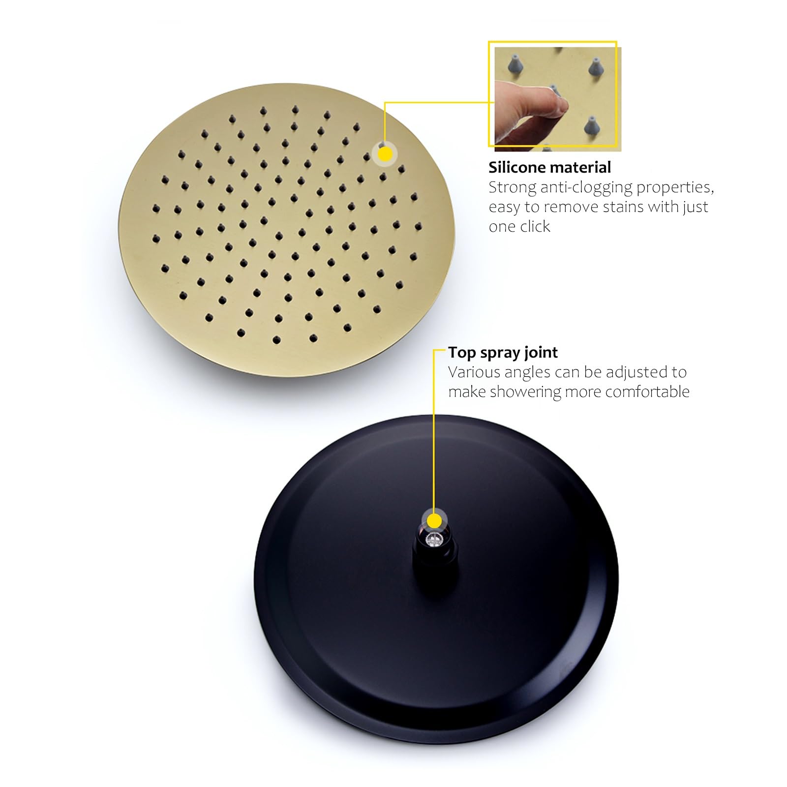 Sistema de Ducha Empotrada, Conjunto de Ducha, Ducha de Lluvia de 10 Pulgadas y Ducha de Mano, Agua Fría y Caliente Ajustable (Color : Chrome)