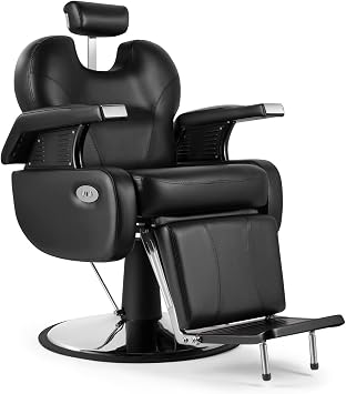 Black Electric All Purpose Hydraulic Recline Barber Chair Styling Chair Extra Strong Salon Chair