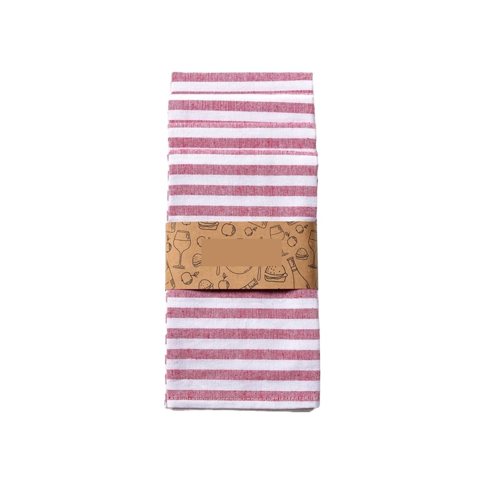 FGUJSUR Tea Towels 1/4pcs Cotton Tea Towels For Drying Dishes Extra Large 50x70cm/19.68x27.55Inch Striped Ultra Absorbe(Red,4PC 50x70CM)