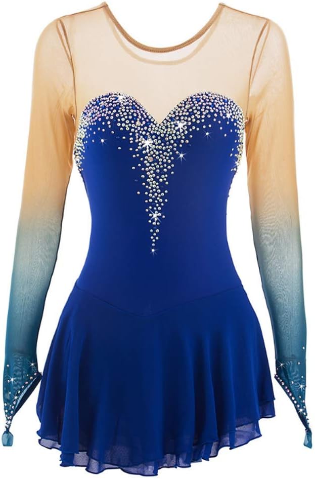 Professional Gradient Figure Skating Dress for Ladies Ice Skating Competition Costume Roller Winter Sportswear
