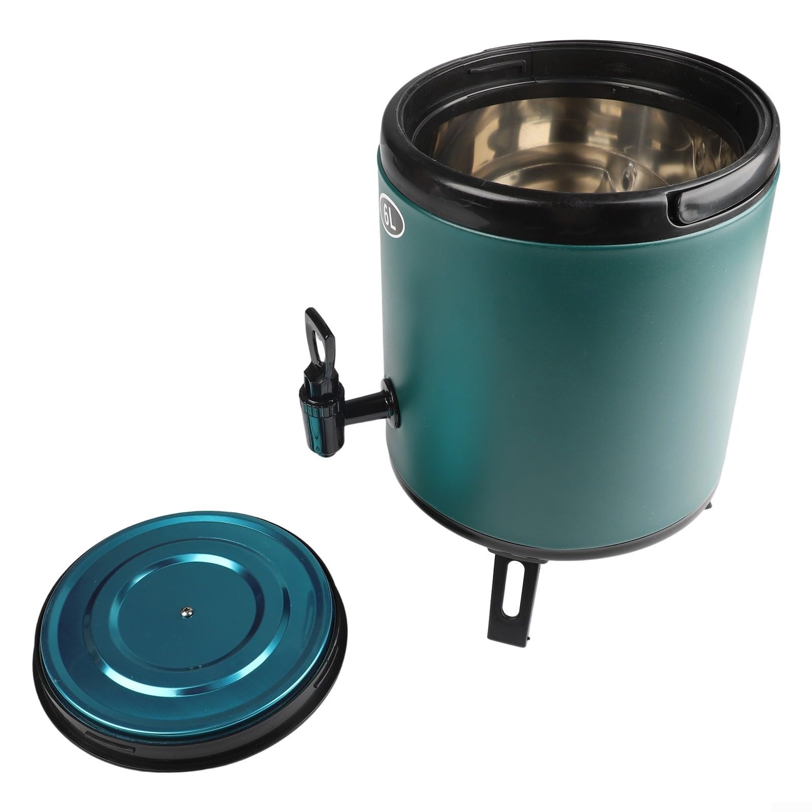 Eawfgtuw Récipient isotherme à double paroi avec robinet facile à verser - Distributeur de boissons froides et chaudes - Serveur de grande capacité pour activités de plein air et camping (6 L, vert)