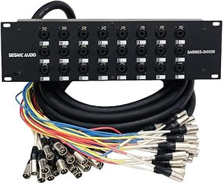 Seismic Audio SARMSS-24x530 Rack Mount 24 Channel XLR TRS Combo Splitter Snake Cable - 5' &amp; 30' XLR trunks