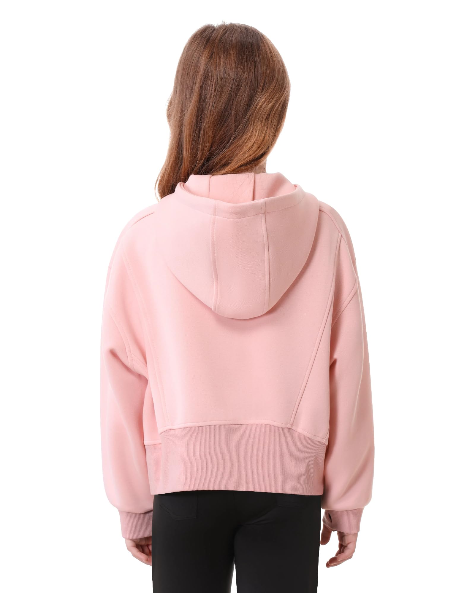 Rolanko Sweat à Capuche Zippé pour Filles, Veste à Capuche à Manches Longues Sweat-Shirt Chaud avec Poches pour Enfants