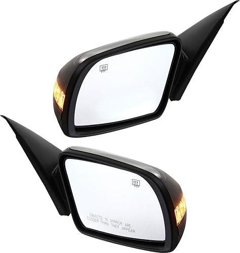 Kool - Juego de 2 espejos Vue compatibles con Nissan Altima 2007-2012, luz de señal en el lado del conductor y del pasajero, plegado manual,