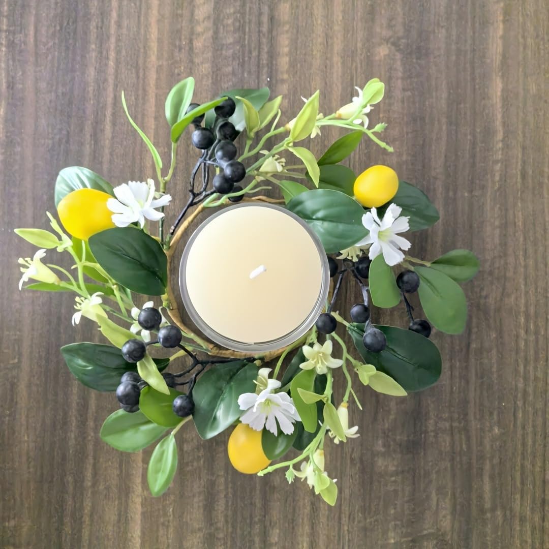 Amazon.com: 2 Pcs Small Candle Rings Wreaths, 5 inch Inner Center ...