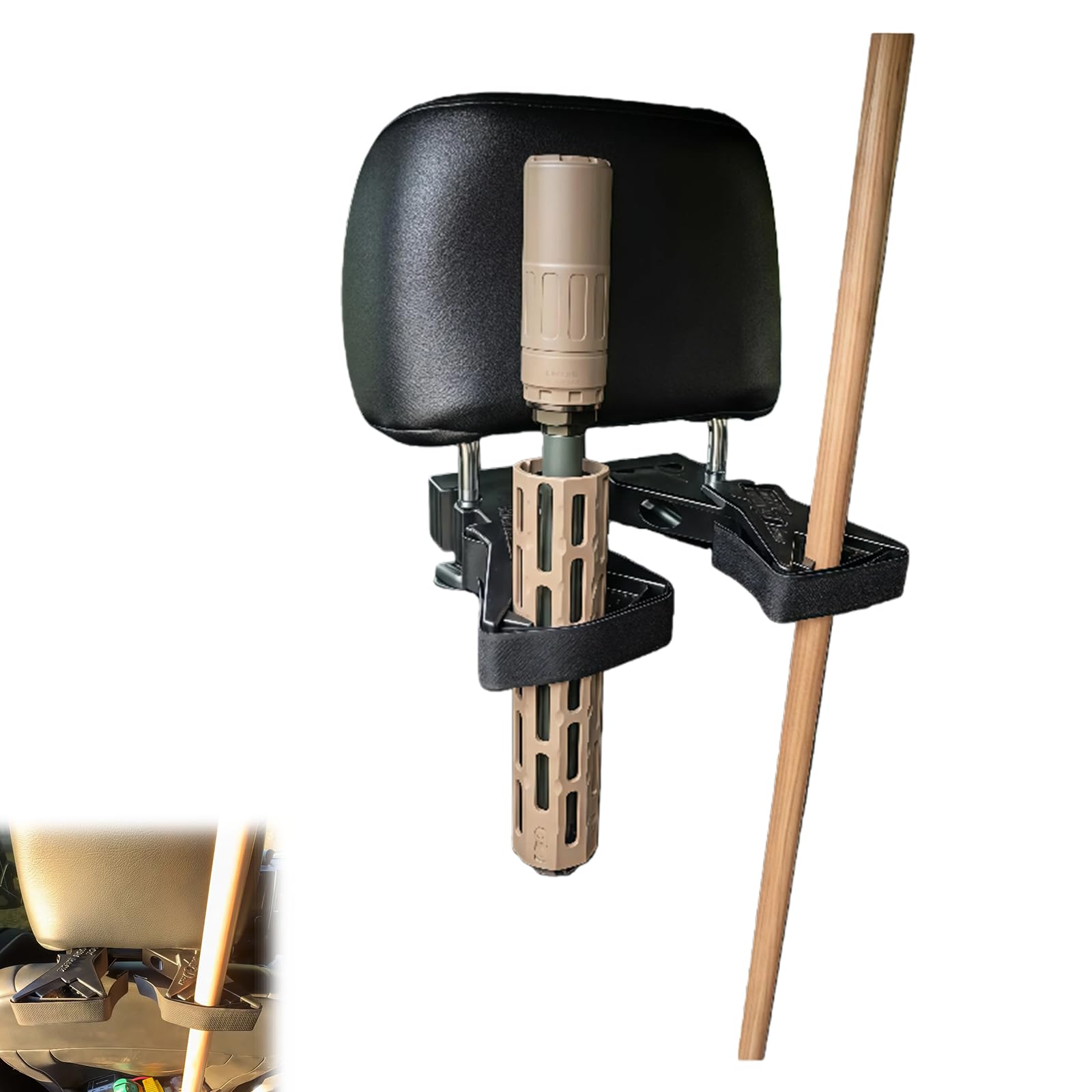 The Ultimate Universal Seat Back Gun Rack, Universal Adjustable Rifle Mount, Heavy Duty Automotive Rifle Holder for Hunting Outdoor, Vehicle Rifle Holder for Truck, SUV