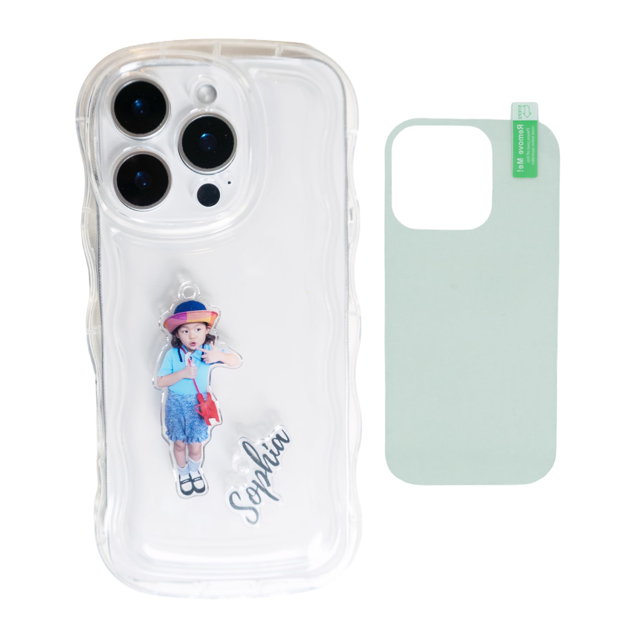 iPhone12mini なみなみ もこもこ クリアケース ステッカー セット Amazon.co.jp: アクキー入りスマホケース 透明インナーシート付き