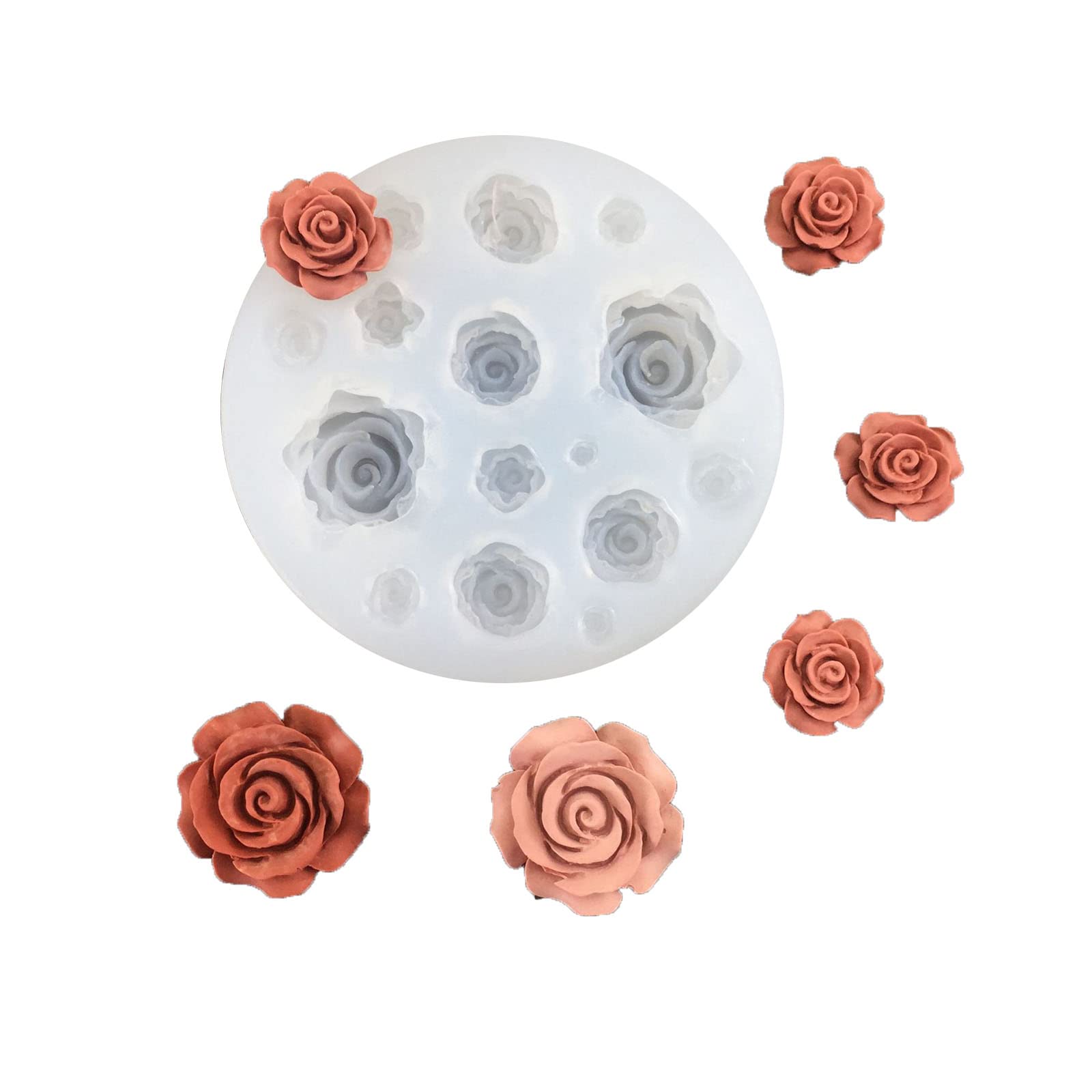 LiRRvb Rose Shaped Silicone Baking Fondant Molds Candy Mold Chocolate Cake Decorating Accessories Rose Chocolate Molds Small