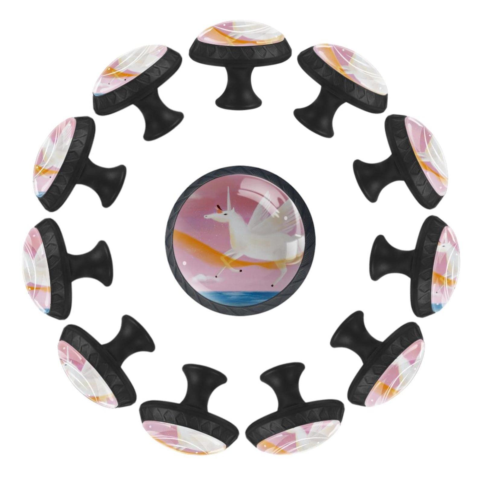 Boutons de tiroir en verre de qualité avec motifs dessin animé pour armoire