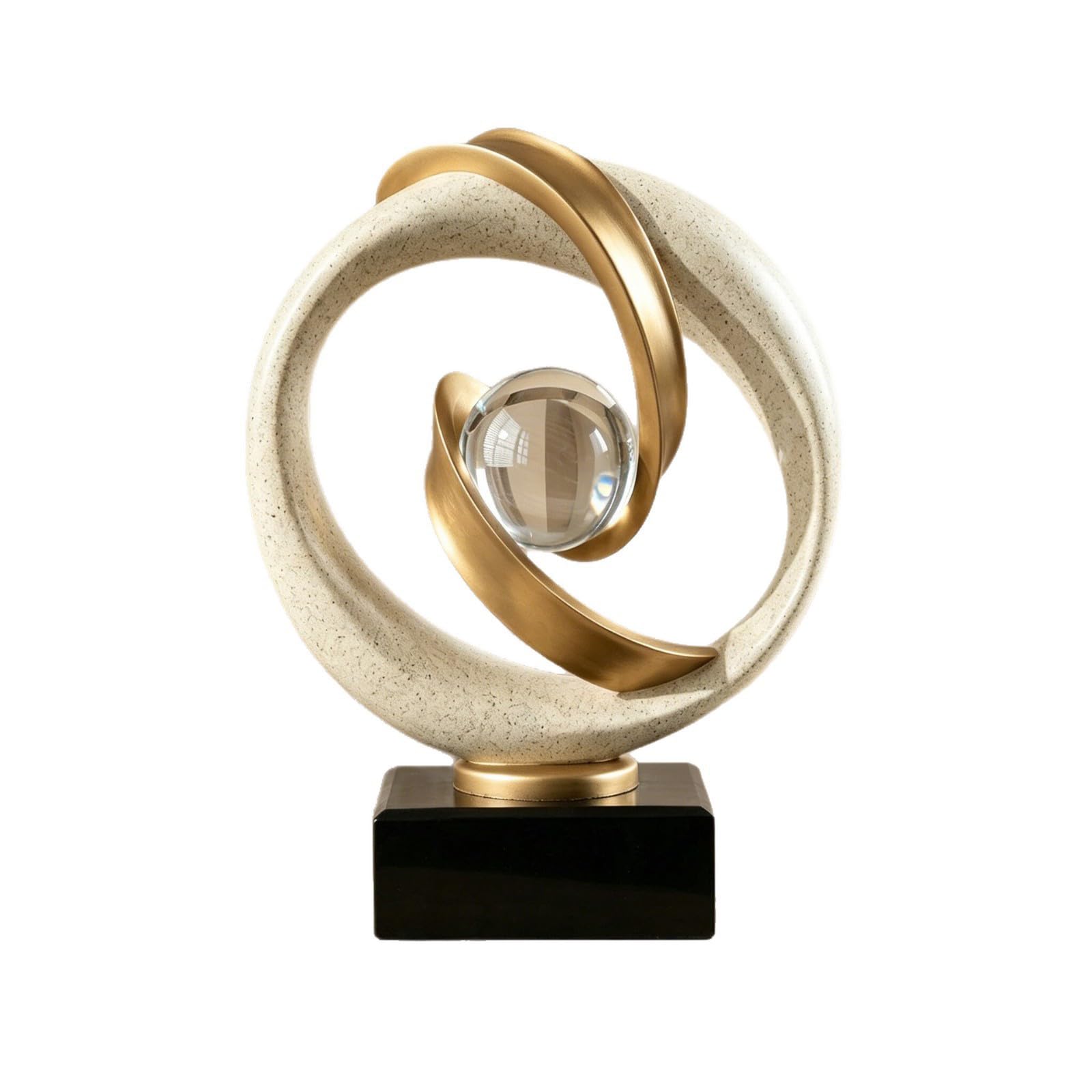 Escultura de Resina Abstracta Moderna (4,3" x 8,7" x 11,6") | Estatua de arte minimalista con textura de arenisca, decoración contemporánea para sala de estar, oficina, mueble de TV