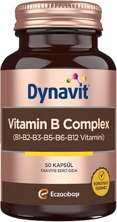 Dynavit Vitamin B Complex 50 Kapsül - Enerji - B Kompleks (B1, B2, B3, B5, B6, B12 Vitaminleri)