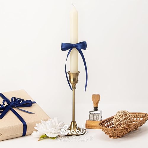 Miniatura 58 de Ribbli - Cinta de satén roja de doble cara, 1 pulgada x 25 yardas, uso para ramo de lazos, envoltura de regalo de Navidad, arreglo floral Rojo