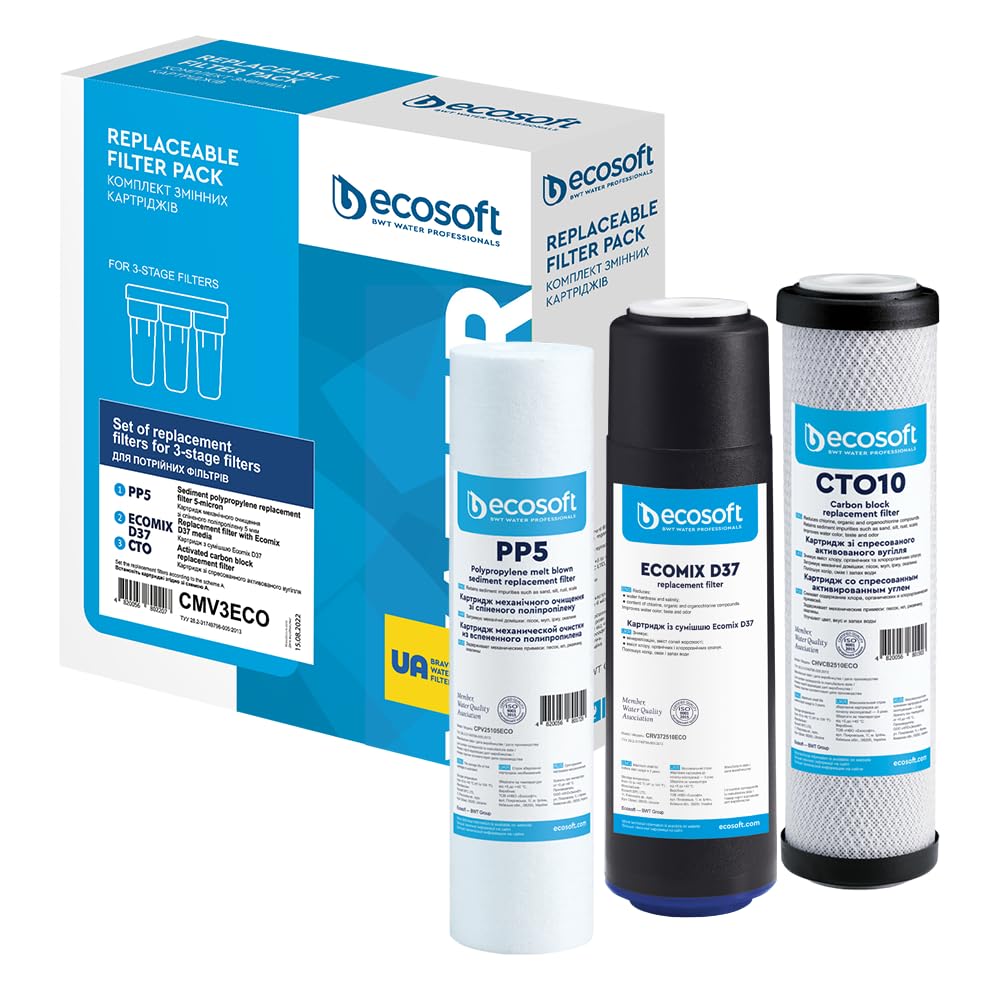 Compatible avec les systèmes d'osmose inverse : rechanges Ecosoft sous évier