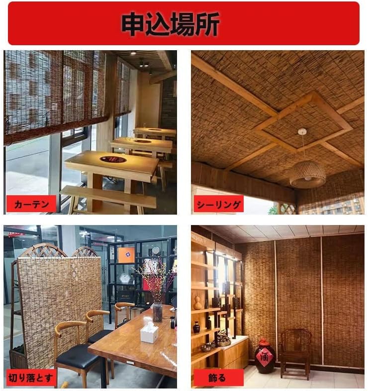 Miniatura 5 de Persianas de bambú para ventanas, persianas enrollables de caña al aire libre, enrollables de bambú retro, persianas enrollables romanas