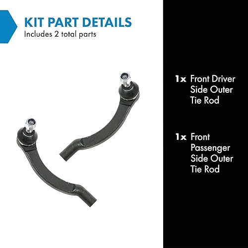 Miniatura 1086 de TRQ Juego de barras de acoplamiento exteriores compatibles con Chevrolet Cruze Volt 2016-2019