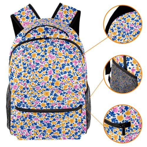 Mochila de estilo étnico retro multicolor impermeable con compartimento portátil 3
