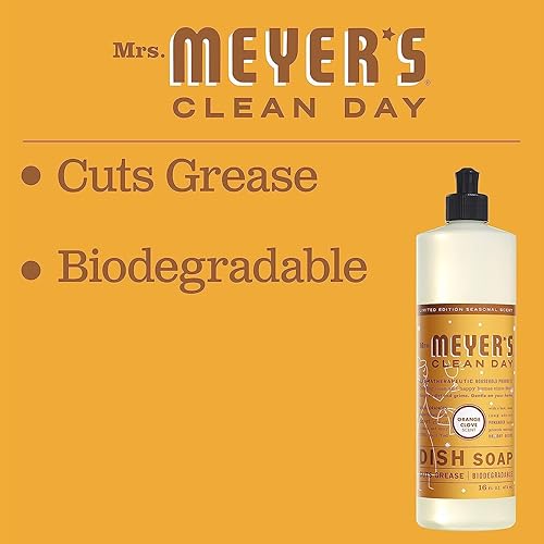 Miniatura 4 de MRS. MEYER'S CLEAN DAY Variety, 2 jabón líquido de manos Mrs. Meyer's Clavo de naranja de 12.5 onzas, 1 jabón líquido para platos Mrs. Meyer's Clavo