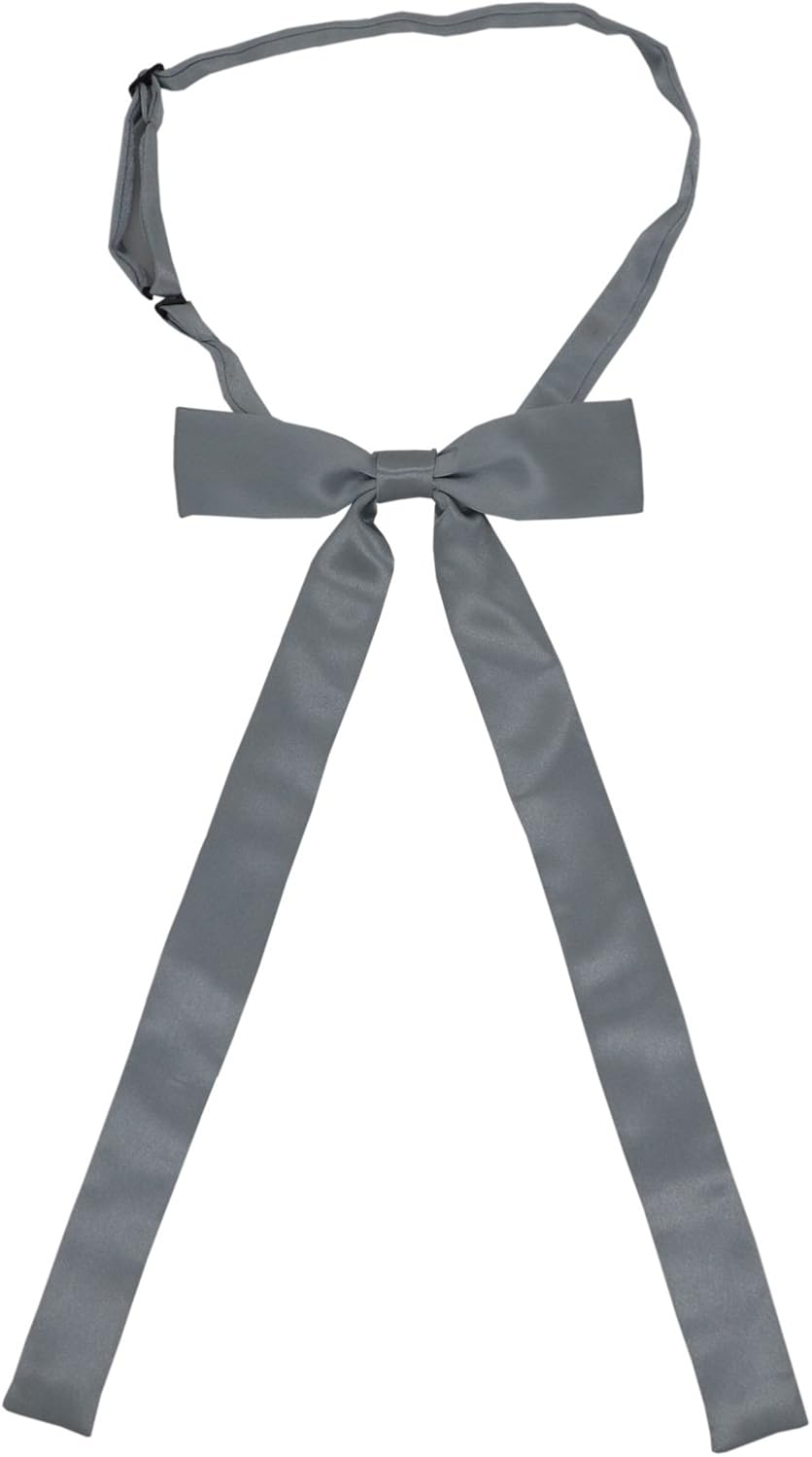 Bow Tie for Women, Pre-Tied Long Elegant Bowtie Adjustable for Uniform T-shirts, School Girls Choir, Cosplay & Waitress