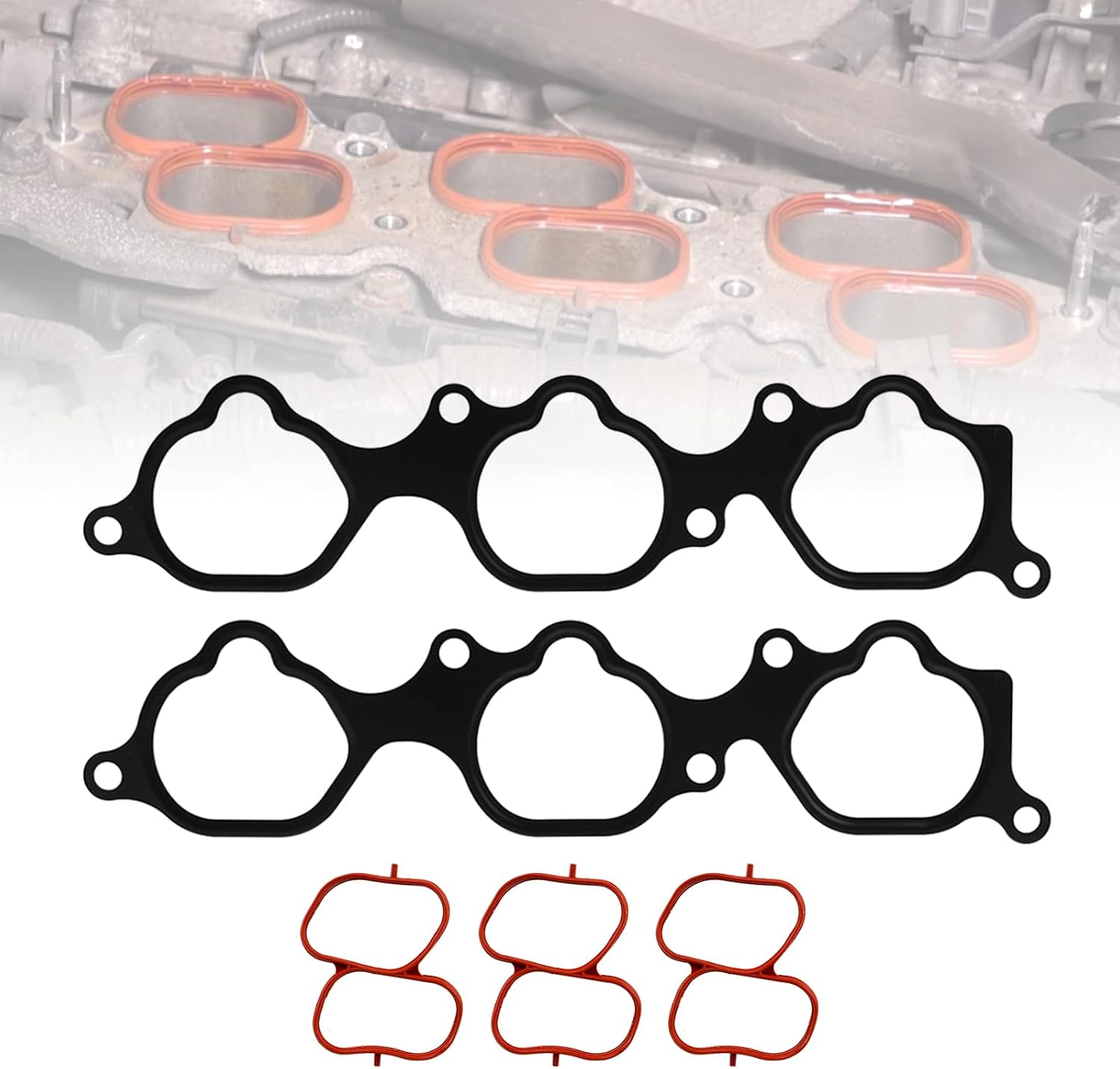 RULLINE MS96790 Engine Intake Manifold Gasket Set Compatible with Toyota Highlander 2008–2016 Avalon 2005–2018 Camry 2007–2017 Sienna 2007–2016 RAV4 2006–2012 Venza 2009–2016 Lexus ES350 RX350 RX450h