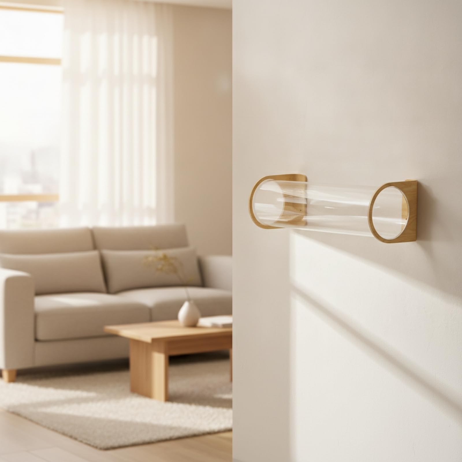 Rascador Pared para con te y Anillos Mara Estructura Elevada para Ejercicio y scanso Accesorio Funcional para Sala Estar y Mascotas Medida,