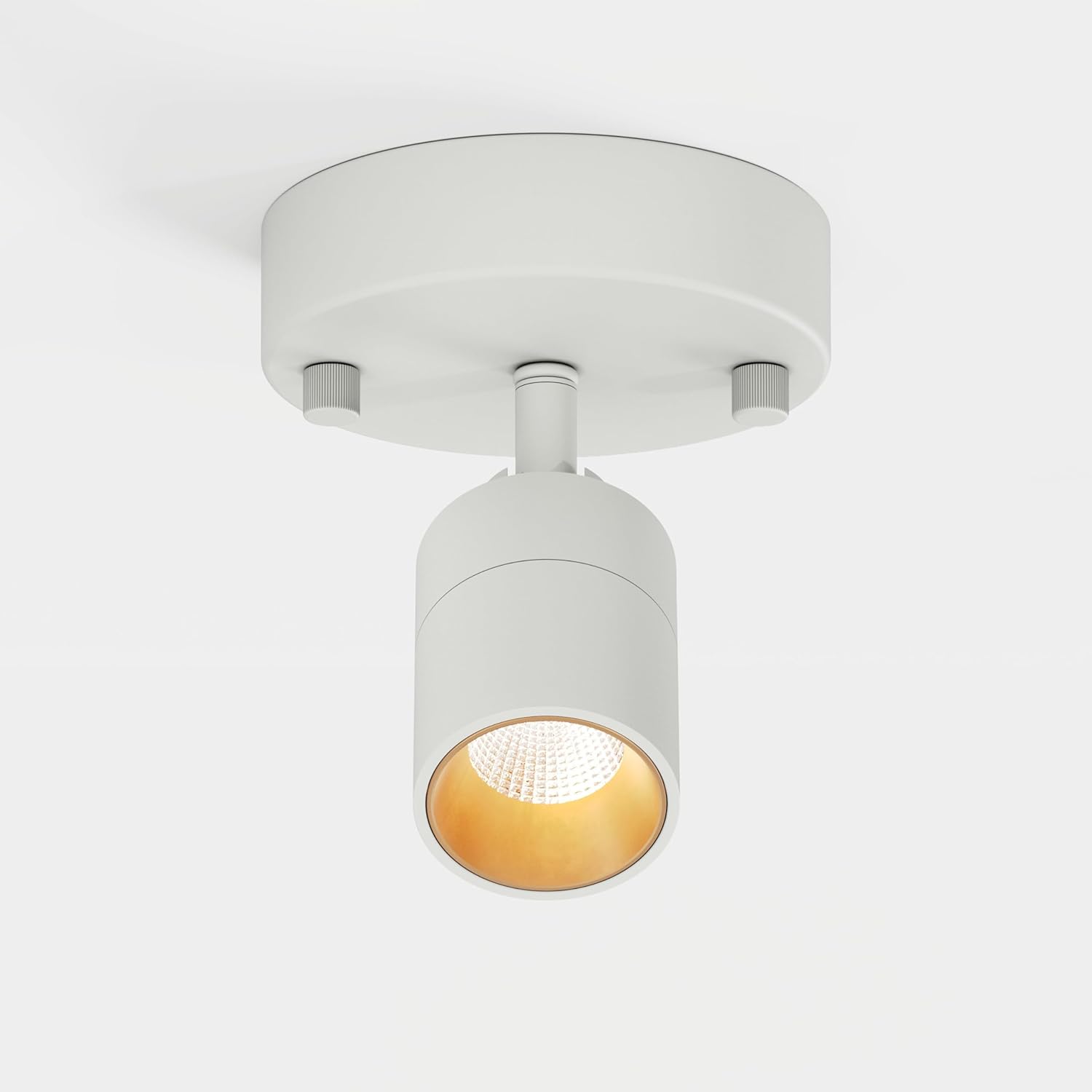 Shura Matte White 5CCT Spot Light with Rotatable Head, 5 Color Selectable, Integrated LED Bulb, Flush Mount Wall Sconce, 455 Lumen