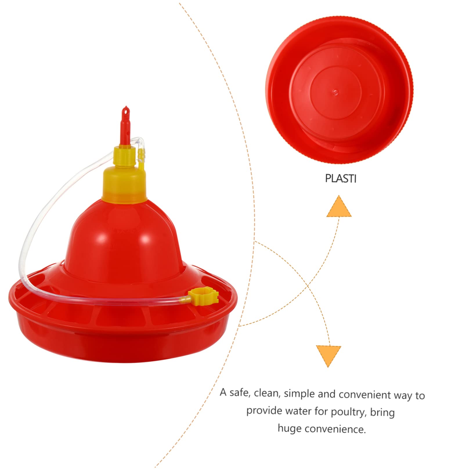 POPETPOP Mangiatoia e Abbeveratoio Automatico in Plastica Rossa per Polli e Oche Flusso D'acqua Costante Resistente al Freddo per Uso Interno ed Esterno