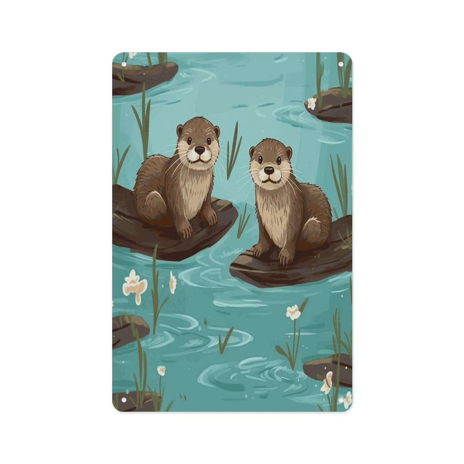Fekiloot Style Otters Wall Decor Metal Signs Tin Signs Poster