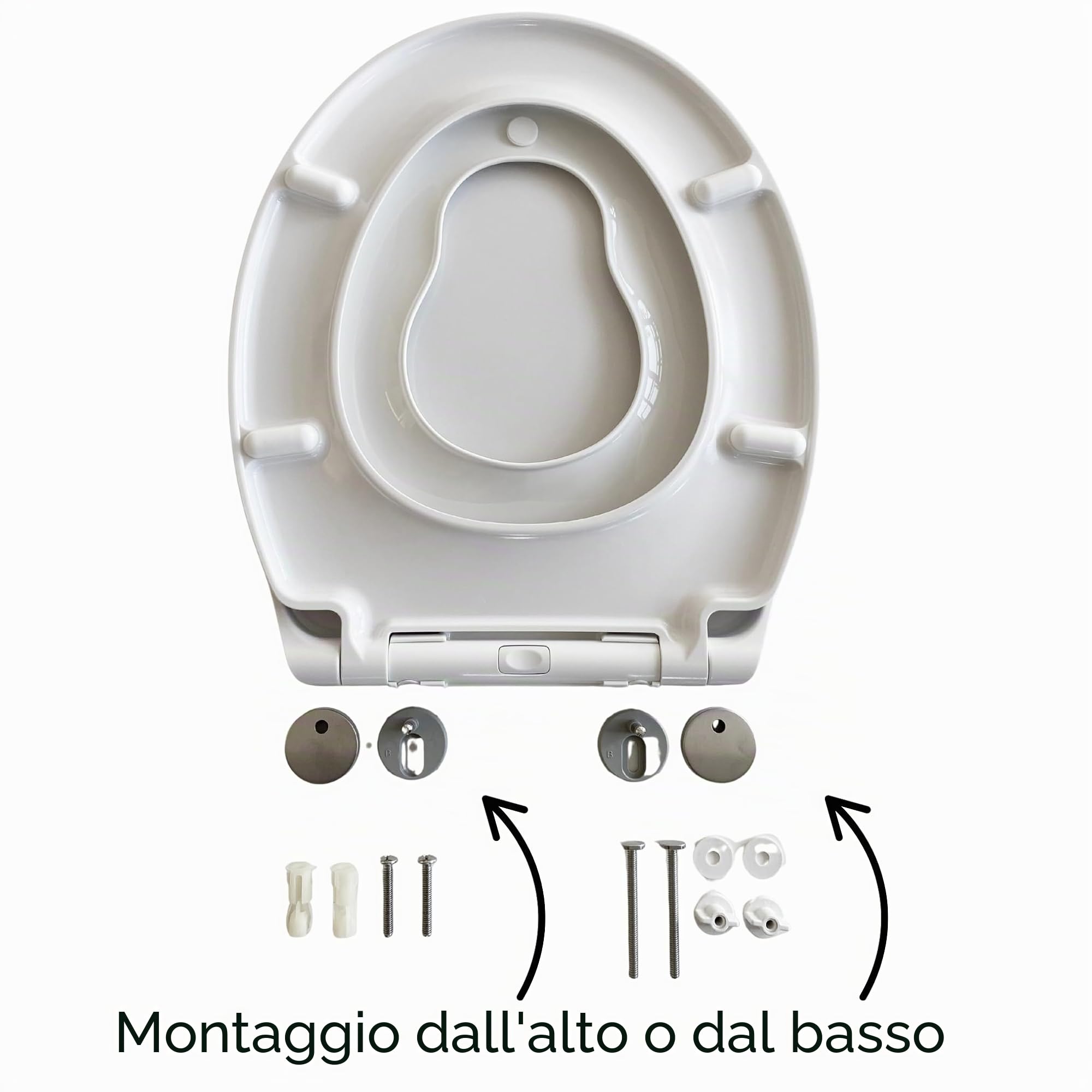 ADOB Sedile WC Copriwater per Bambini e tutta la famiglia, asportabile per la pulizia, chiusura rallentata