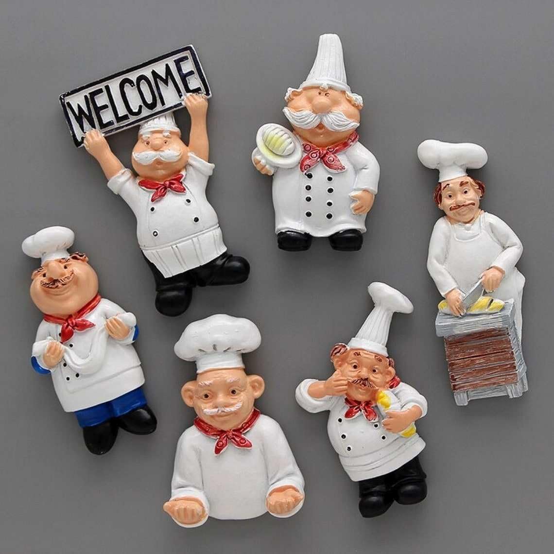 Perfect Pricee Kitchen Cartoon Fat Chef Style Resin Fridge Magnet, Kitchen Decor (Random Design) Pack of 4-image-22