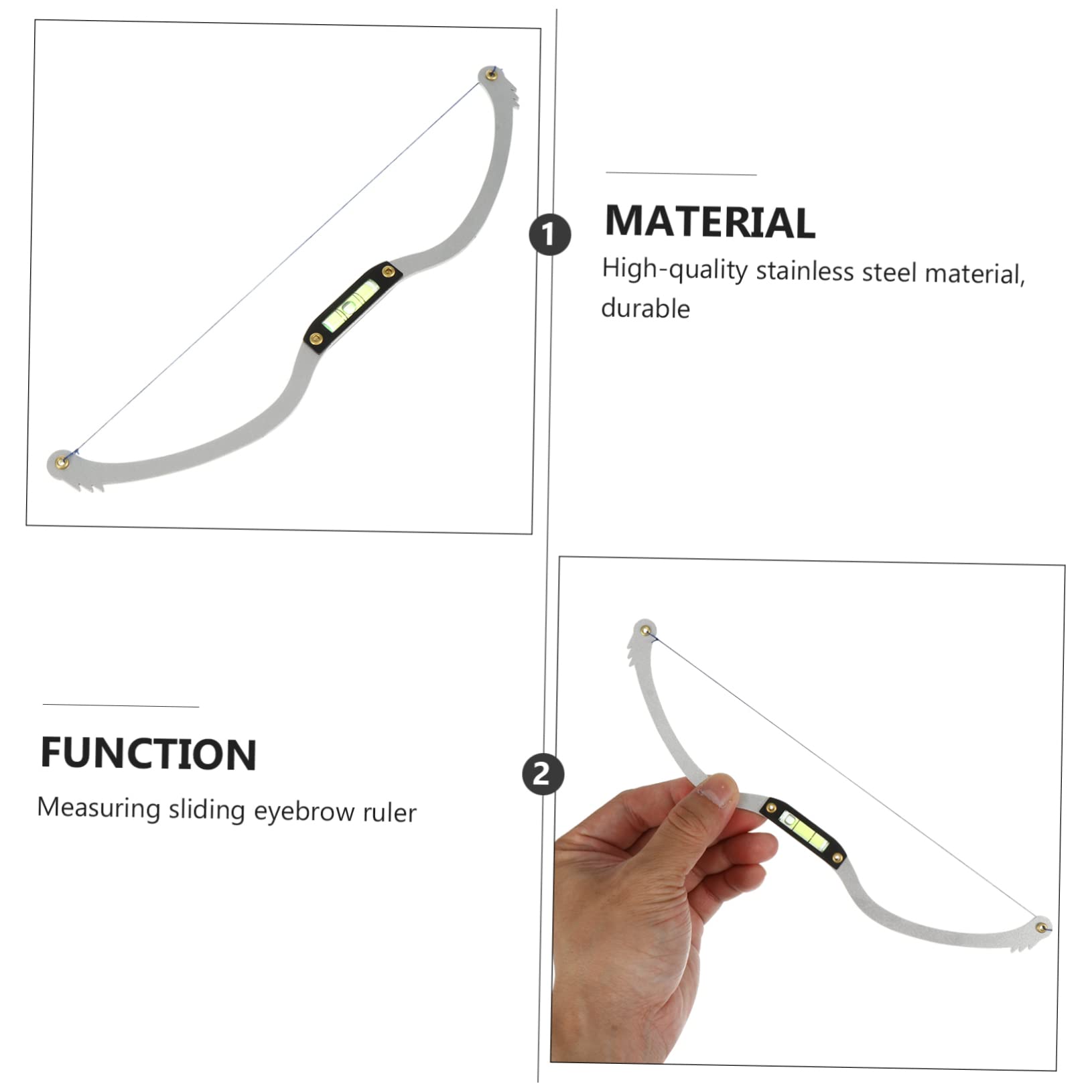 minkissy 3piezas Kit De Diseño De Cejas Regla y Herramienta De Medición Para Microblading y Maquillaje Marcador De Cejas y Nivelador Para Profesional y