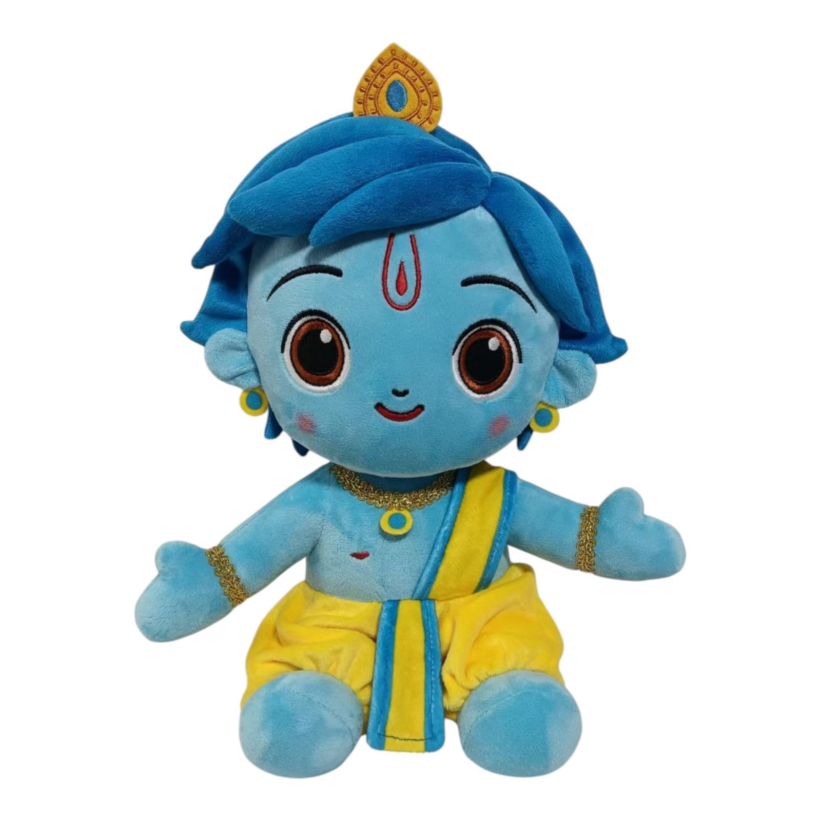 VEDA Bal Krishna Plush Stuffed Toy, Soft Indian God Character, 30 cm, Multicolor, Ultra-Premium Fabric, Gift for Kids-picture-10