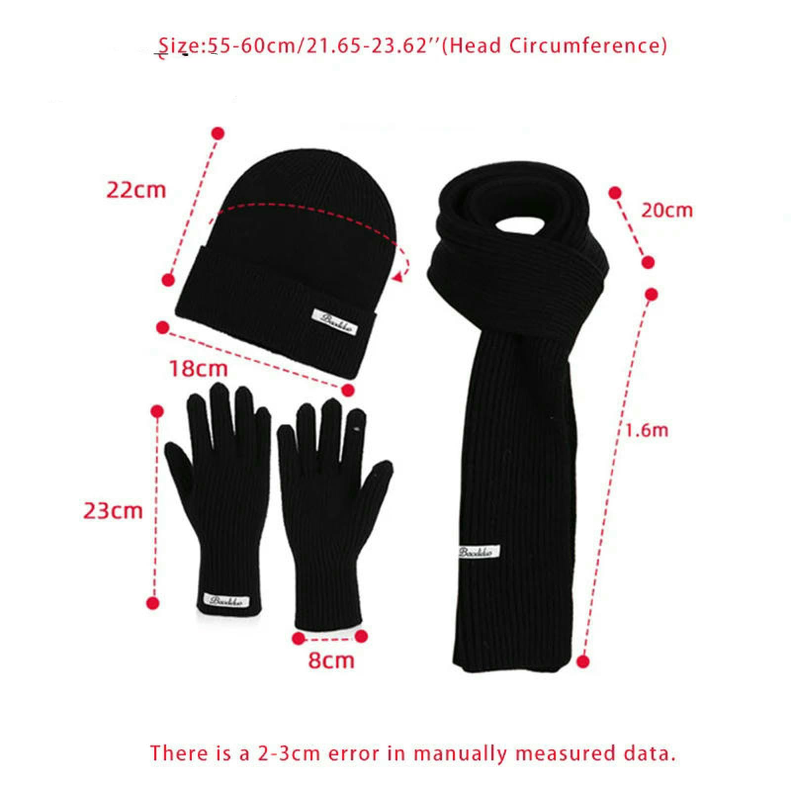 Mütze,Schal & Handschuh-Sets 3-teiliges Winter-strickmütze-Set Für Damen, Schal-Handschuhe-Set, Burgunderrot, Bequem, Outdoor-REIT-Set-Kaffee 1-55-60cm