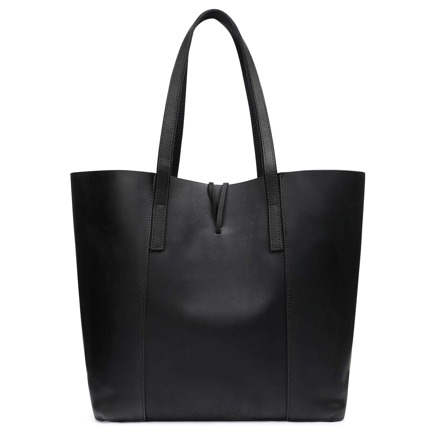 S-ZONE Vintage Genuine Leather Tote Bag for Women Large Shoulder Purse Handbag