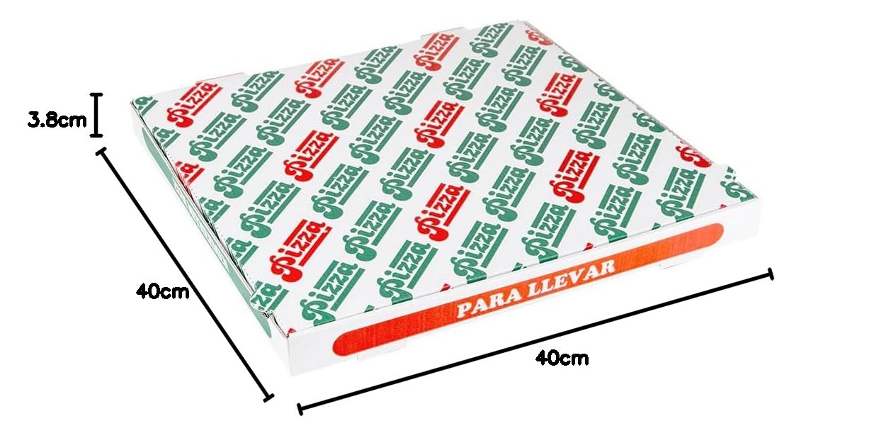 Garcia de Pou 100 pezzi - Scatole per pizza 'Thepack' 330 G/M2 40 x 40 x 3,8 cm bianco cartone ondulato microcanale