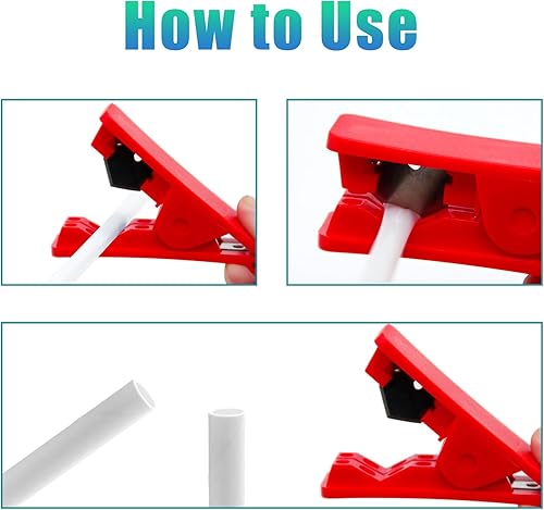 Miniatura 9 de 3 piezas de cortador de tubos de plástico PTFE, cortador de tubería azul, cortador de manguera de tubo cuadrado para tubo de nailon PVC PU y