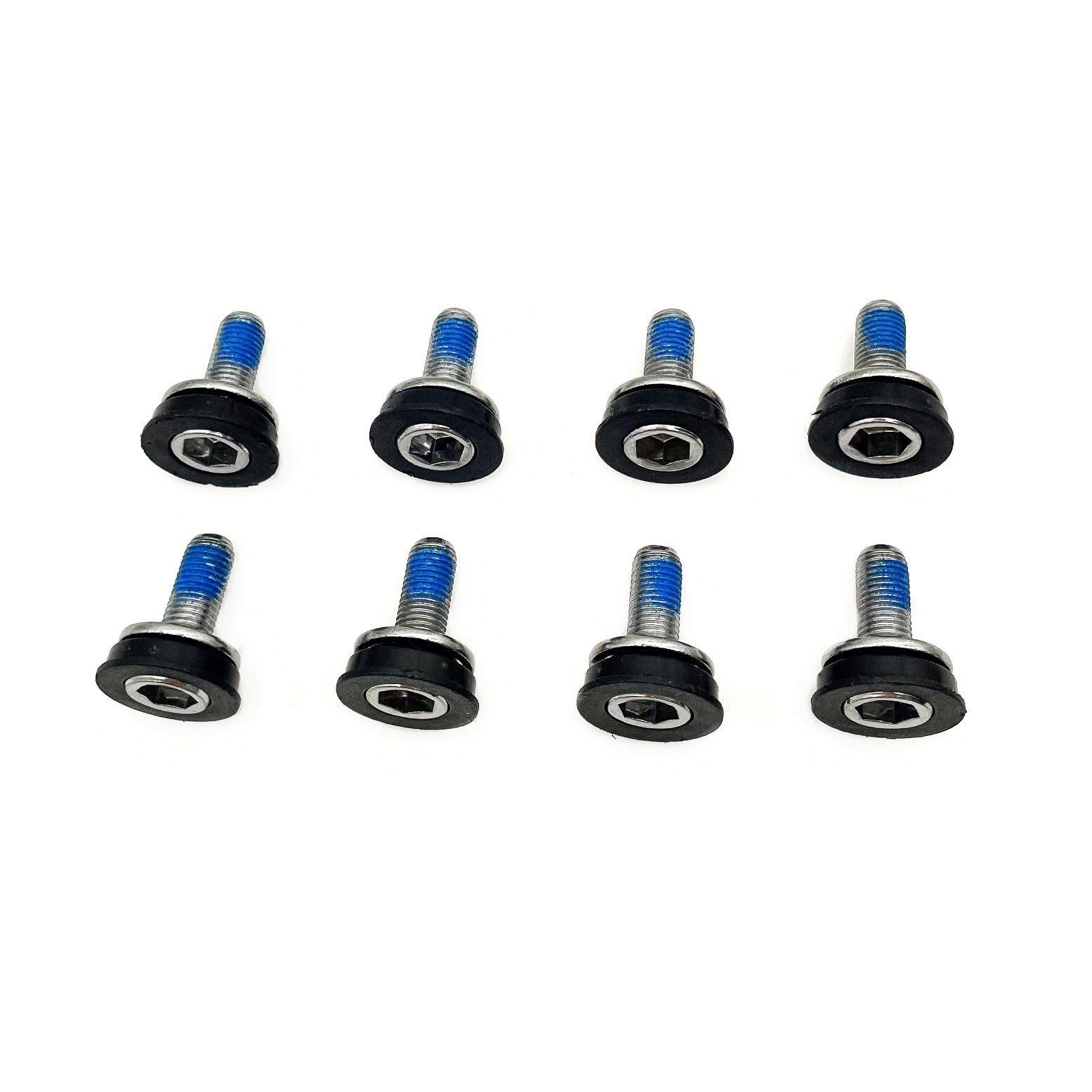 JZK 8Pcs Mountain bike crank bolt M8, 8mm hex crank arm fixing bolts, MTB crank screws with washers, bicycle bottom bracket crank arm bolts, bicycle pedal crankset bolt