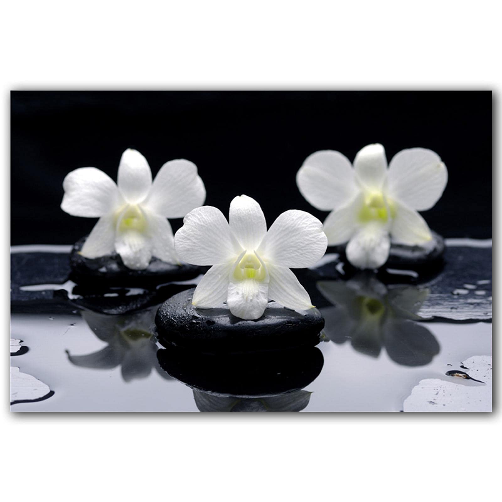 Tongda Decor Rosa roja y piedras Zen negras Lienzo Pintura Cartel Mariposa Melocotón Flor de pared Arte de bambú Impresión sobre lienzo Decoración de pared moderna 60x80cmx4pcs sin marco