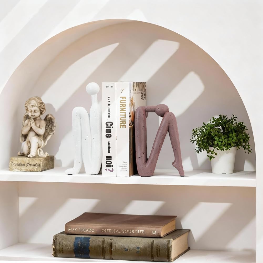 Sujetalibros decorativos para libros pesados, sujetalibros de resina con forma de pensador, decoración para sujetalibros, oficina en casa, escritorio, sala de estar, estudio, estanterías creativas