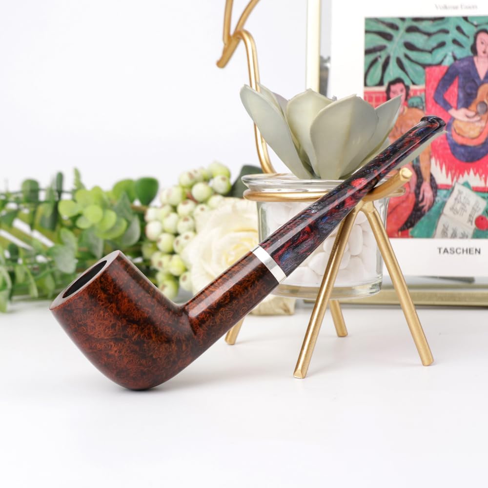 MUXIANG Bruyere Pipes Straight Tobacco Pipe with 3mm Filters (AA0012S-6)