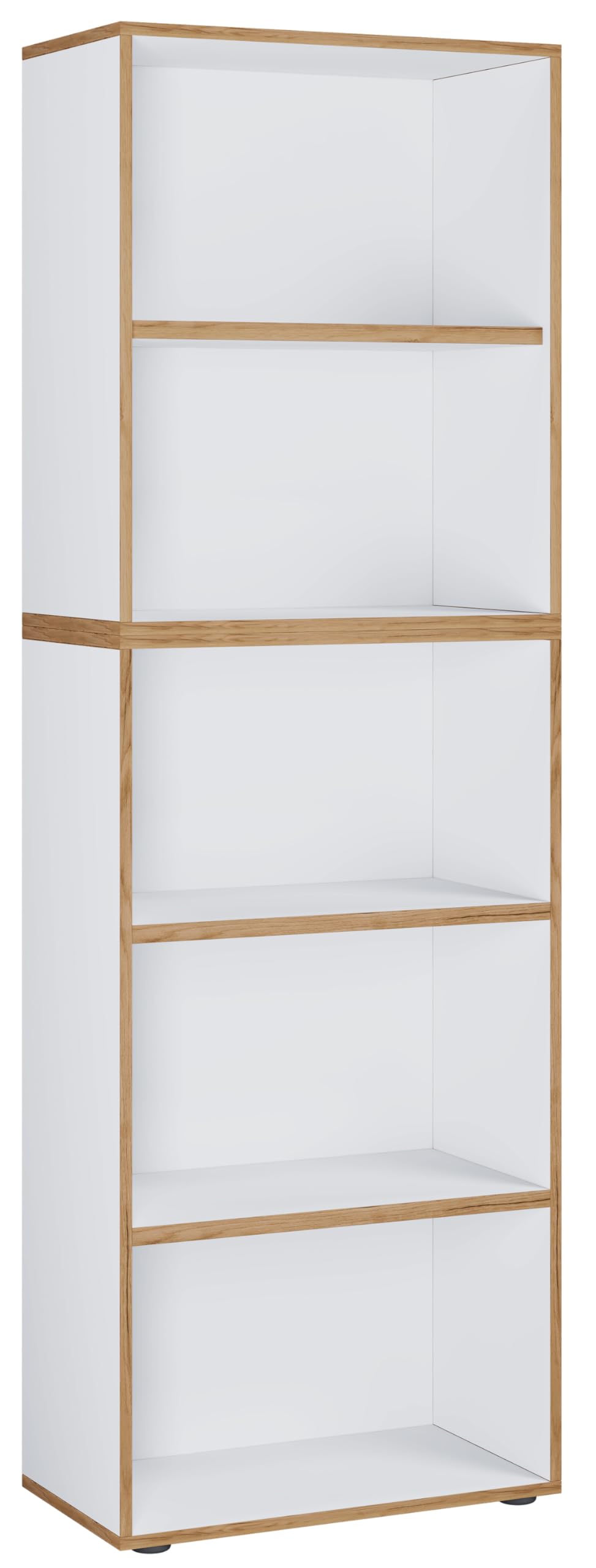 VCM Holzregal stehend, platzsparender Aktenschrank, Maße ca. B. 60 x H. 183 x T. 33 cm, Elegantes Regal, Büroregal – Salia 5fach B. 60 cm