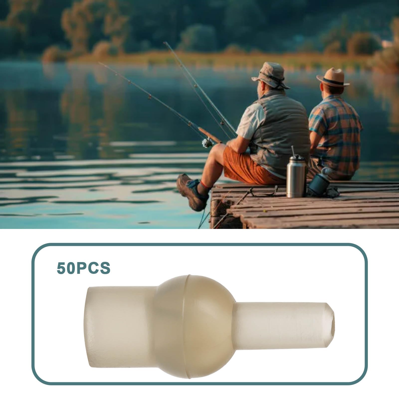 50 Cuentas de Tope de Tulipán de Goma para Pesca de Carpas 16 Mm Compatibles con Aparejos de Pesca de Carpas para Eslabones Giratorios
