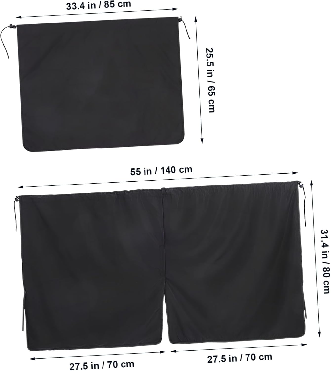Luxshiny 3sets Car Window Privacy Curtains Versatile Sunshade Divider for Front and Rear Easy to Install Compatible Vehicle Models Divider Rear Shades