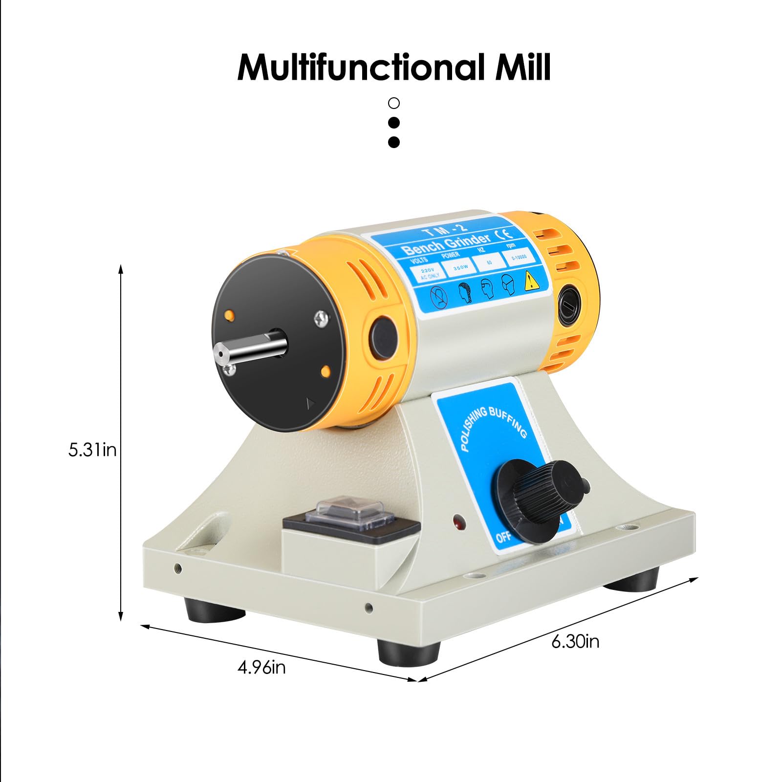 Lucidatrice da banco 350W 10000 rpm Piccola macchina per il taglio e la lucidatura della giada da tavolo multifunzionale per la lavorazione del legno Rettificatrice per gioielli