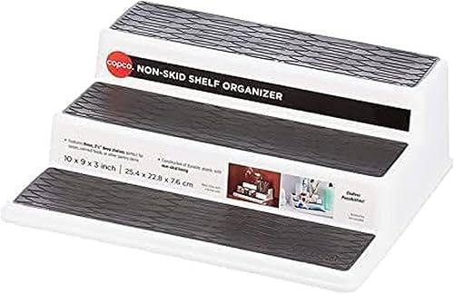 Miniatura 64 de Copco organizador antideslizante de 3 niveles para despensa, para armario de cocina, para especias, de 10 pulgadas, color carbón Carbón