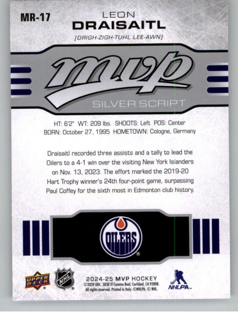 Amazon.com: 2024-25 Upper Deck MVP 10th Anniversary #MR-17 Leon