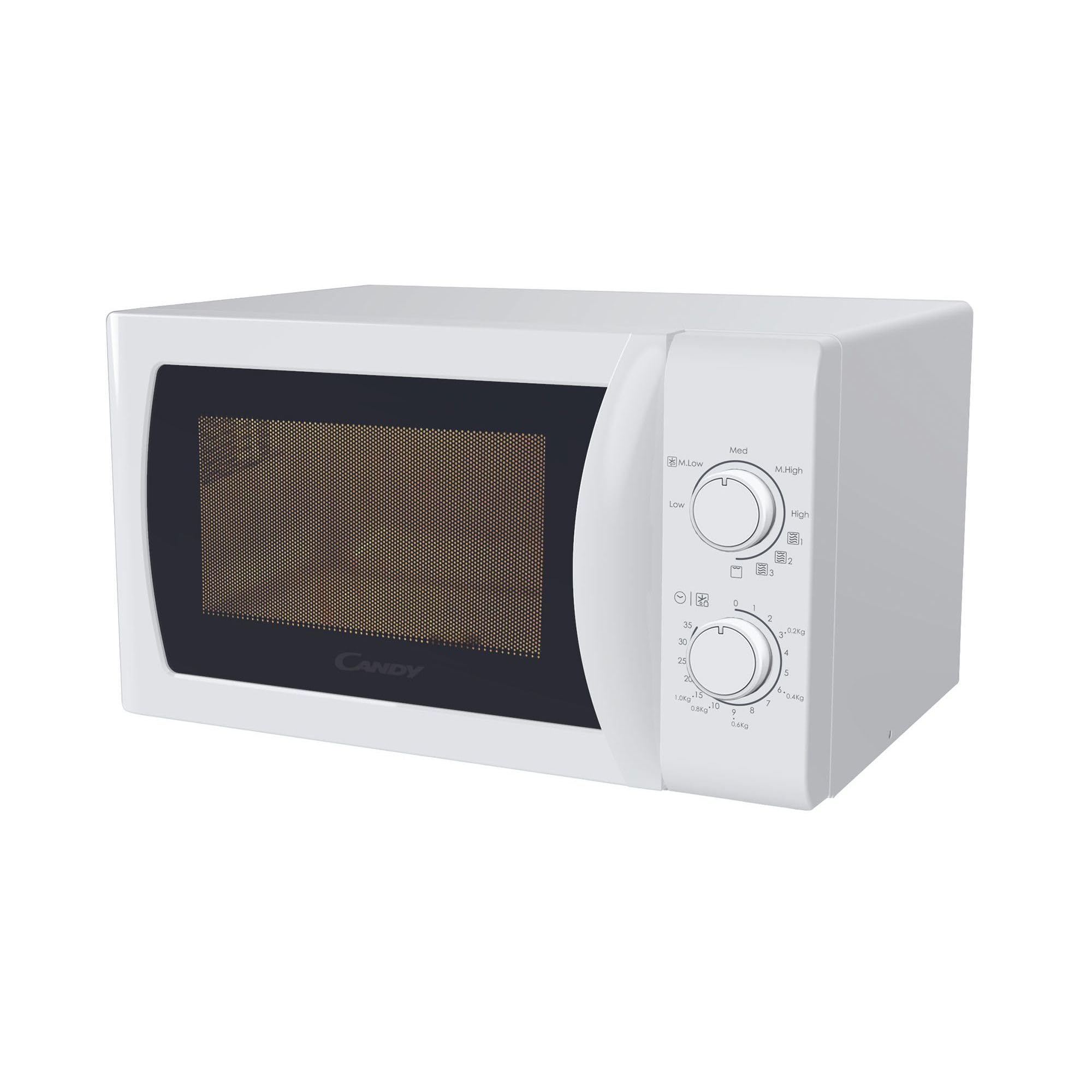 Candy Idea CMG20SMW Four Micro-ondes 700 W 20L, Fonction Gril, Fonction Décongélation, Plateau Tournant 25,5cm, 5 Niveaux de Puissance, Blanc