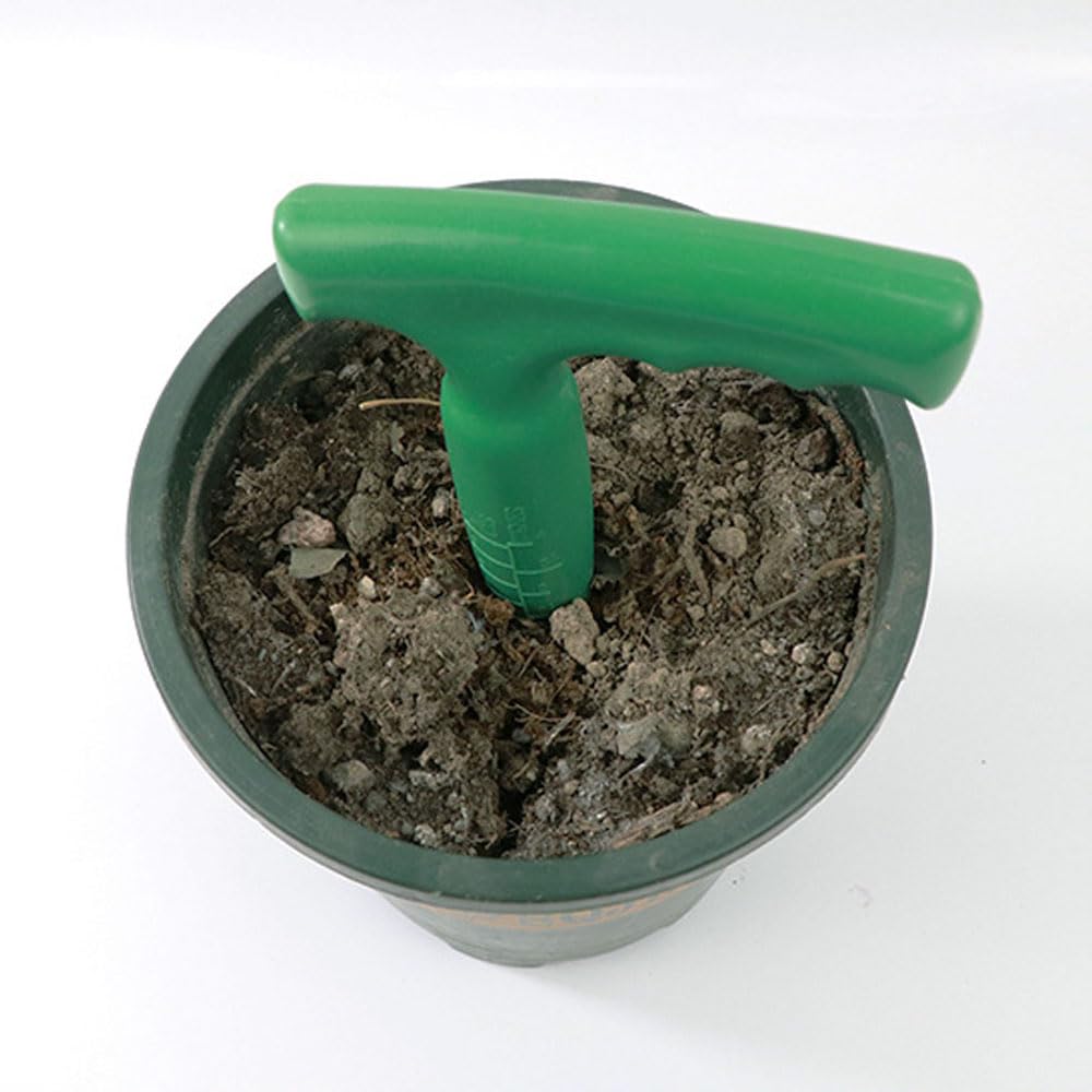 TopHomer Strumento Manuale per Fori da Giardino, 17 x 11 cm Punzonatrice per Terreno Verde con Scala Trasparente per Semina di Bulbi, Trapianto e Piantagione Precisa