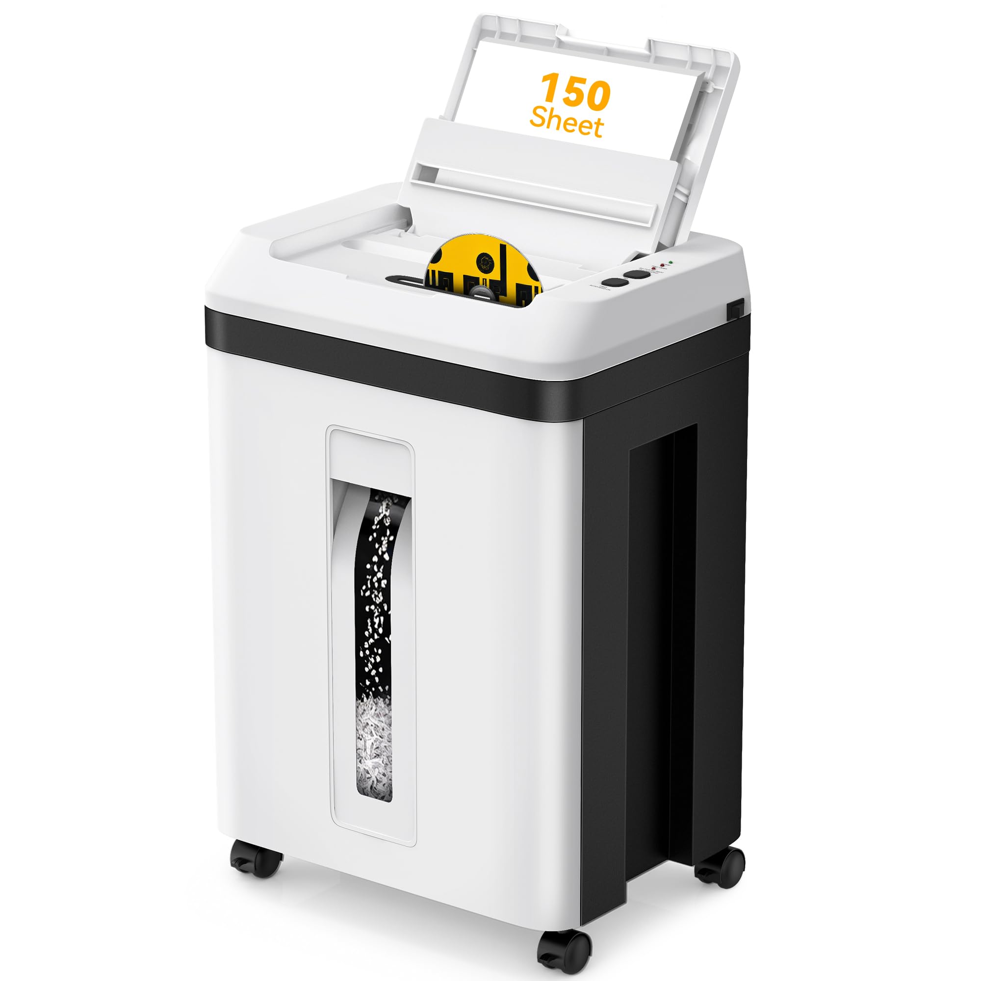 Photo 1 of **DIDNT TURN ON/NEEDS FIX/SOLD FOR PARTS** QUIETLEMON 150-Sheet Paper Shredder Heavy Duty, Micro Cut and CDs/Cards, P5 Ultra Security, 60 Min Non Stop Shredder for Home Office, 5.3 Gallon Bin with Wheels, <60 dB (OL289)