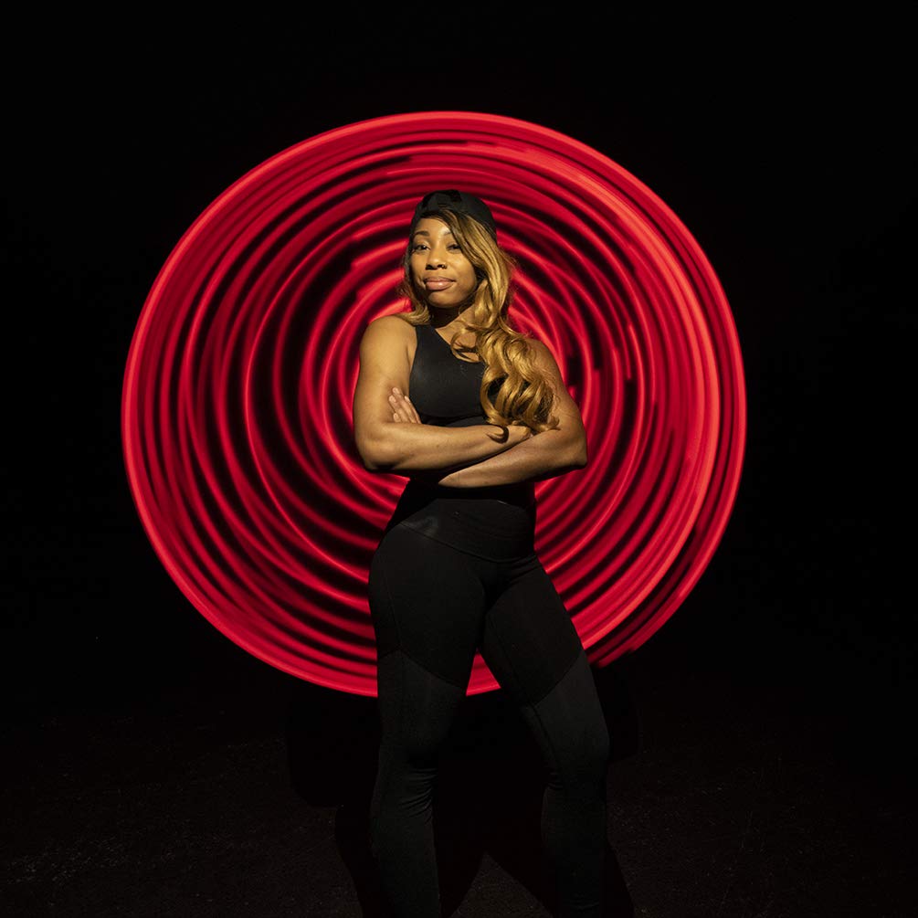 GlowCity Light-Up LED Hoola Hoop â€“ 36 inch Glow-in-The-Dark Fitness and Dance Hoop for Adults and Kids (Fiery Red)